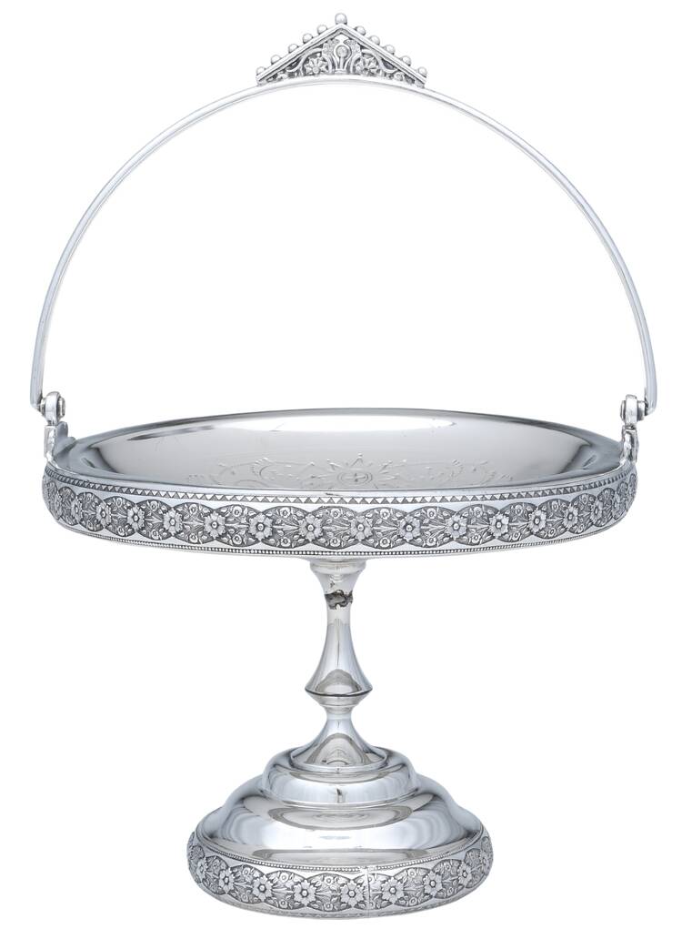 Silverplate Hollowware Footed Handled Cake Basket