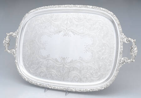 Rococo (Silverplate, Hollowware) Medium Silverplate Waiter Tray