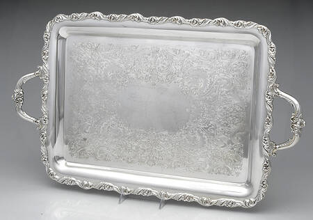 Saybrook Manor (Silverplate, Hollowware) Large Silverplate Waiter Tray