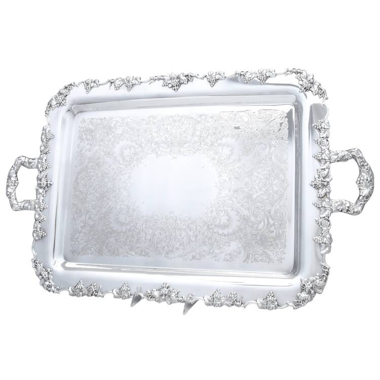 Vintage-Plain (Silverplate, Hollowware) Large Silverplate Waiter Tray