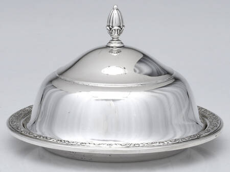 Prelude-Plain (Sterling Hollowware) Sterling Round Covered Butter