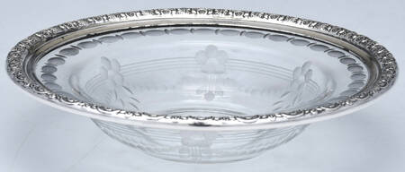 Prelude-Plain (Sterling Hollowware) Crystal and Sterling Bon Bon Bowl