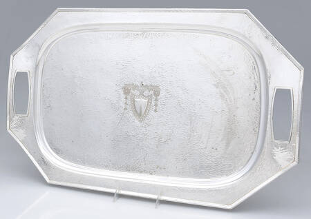Heraldic (Silverplate, Hollowware) Large Silverplate Waiter Tray