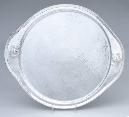 Heraldic (Silverplate, Hollowware) Round Tray For Punch Bowl