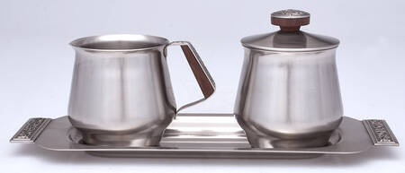 Di Lido (Stainless, Hollowware) Creamer, Sugar & Lid-Tray