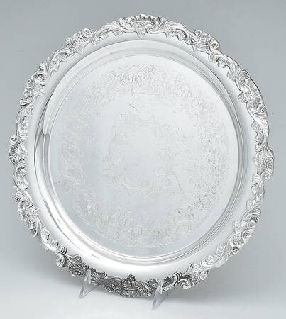 English Scroll (Silverplate, Hollowware) 13" Round Tray
