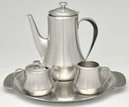 INS679 (Stainless, Hollowware) 4 Piece Coffee Set (CP, CR, SU, HRT)