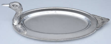 Silverplate Hollowware Duck Shape Tray