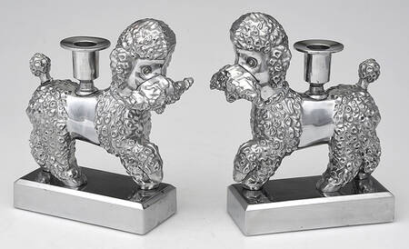IKE22 (Silverplate, Hollowware) Pair of 8" Weighted Candlesticks