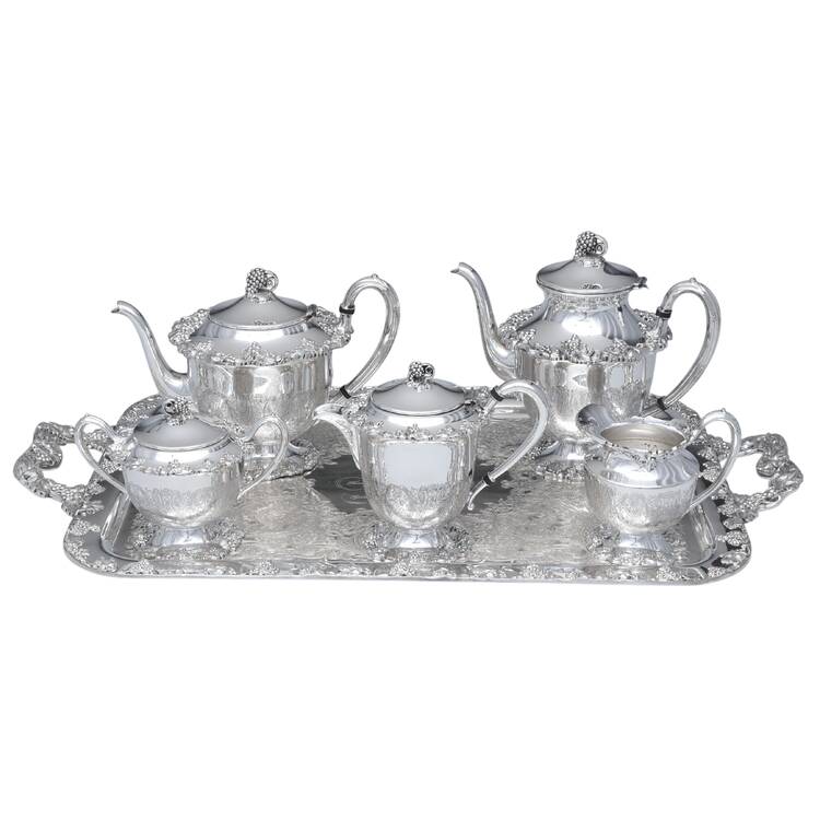 85 (Silverplate, Hollowware) 6 Piece Tea Set (PCP, PTP, PCR, PSU, PPITHM, WTL)