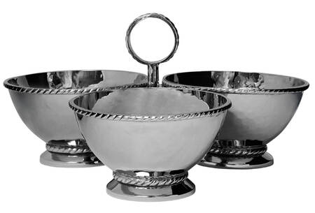 Graham (Stainless, Hollowware) 3 Section Nut Serving Bowl