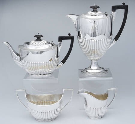 JWD3 (Sterling, Hollowware) 4 Piece Tea Set (CPWH, TPWH, CR, SUO)