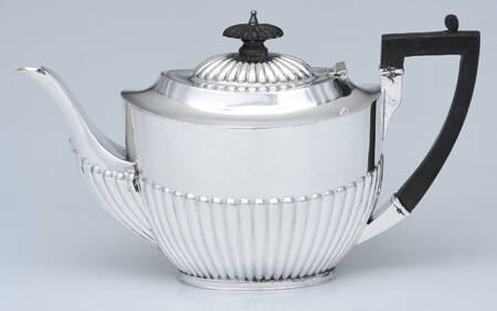 JWD3 (Sterling, Hollowware) Teapot with Wood Handle