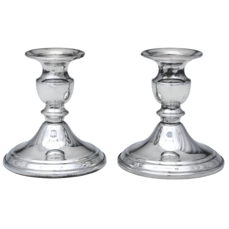 Pewter Hollowware Pair of 4" Console Candleholders