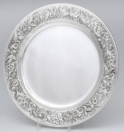 Repousse-Full Chased-Hand Chased 14" Round Tray