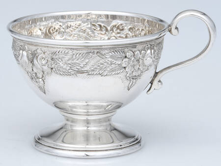 Repousse-Full Chased-Hand Chased Sterling Punch Cup