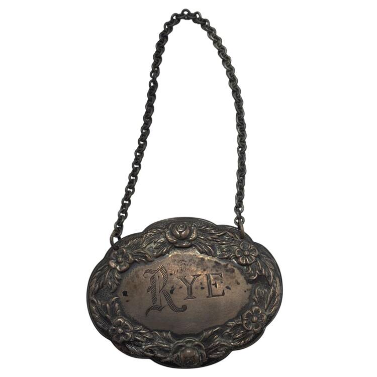 Repousse-Full Chased-Hand Chased Decanter Label