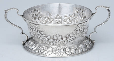 Repousse (Coin, Hollowware, No Landscape) 2-Handled Butter Tub