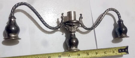Stieff Rose (Sterling, 1892, Hollowware) Weighted 3 Light Candelabra Branch No Bobeche