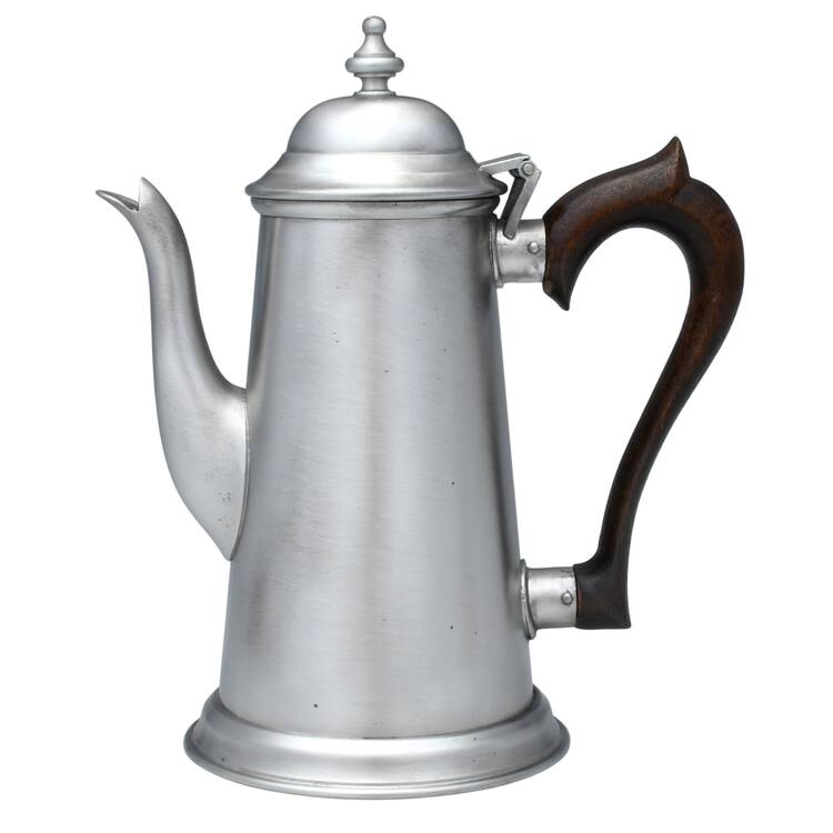 Colonial (Pewter, Hollowware) Brown Handle Coffee Pot