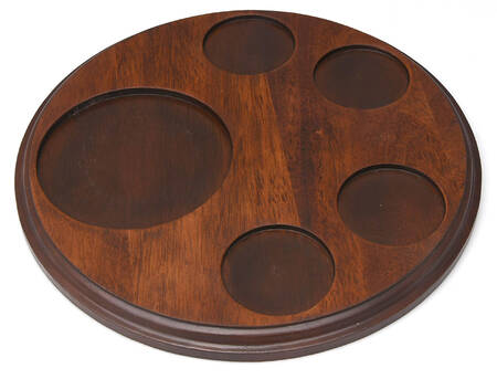233 (Pewter, Hollowware) 12" Round Wood Tray