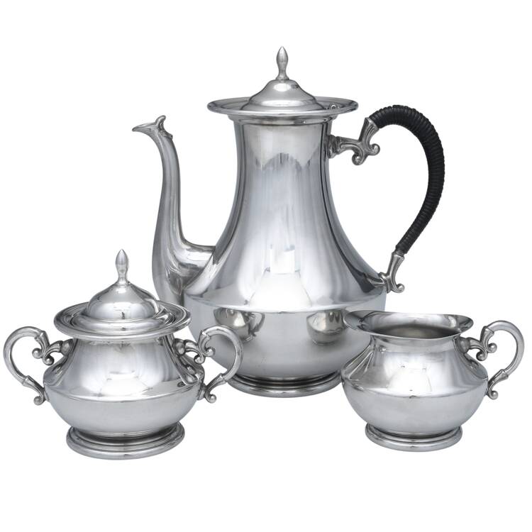 KUZ1 (Pewter, Hollowware) (3 Pc) Coffee Set (CPBH, CR, SU)