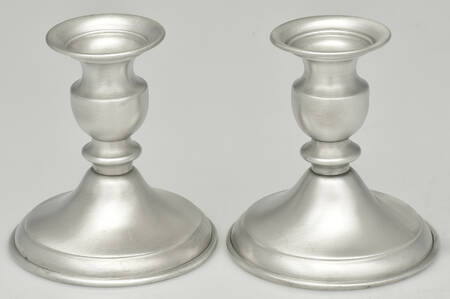 Pewter Hollowware Pair of 4" Console Candleholders
