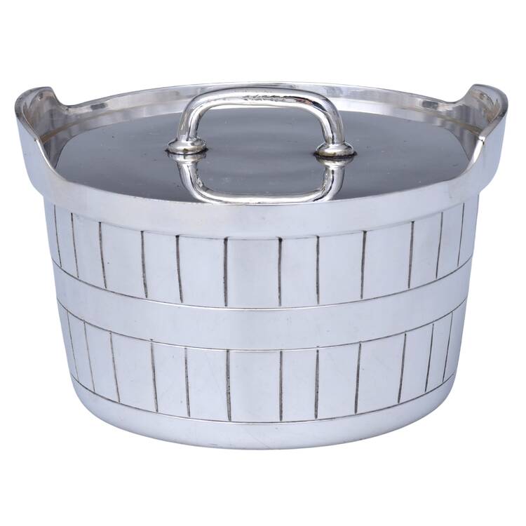 Silverplate Hollowware Round Butter Tub & Lid