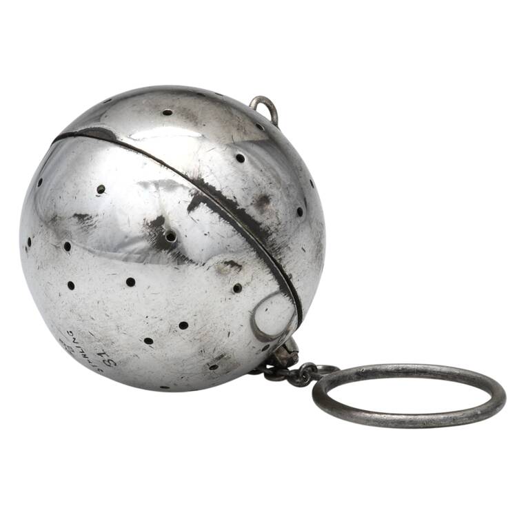 Sterling Hollowware Tea Ball with Chain by Lunt Silver