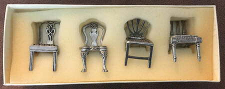 Williamsburg Collection (Pewter, Hollowware) Place Card Holder - Set of 4 Motifs