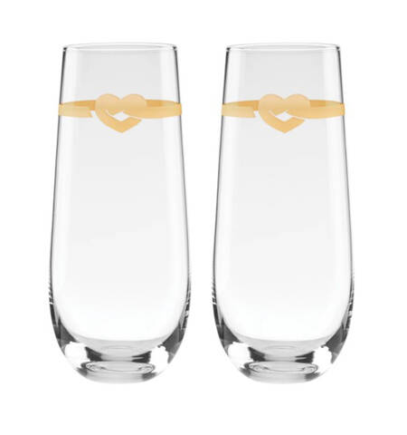 With Love (Metal, Giftware) Pair of Champagne Flute Glasses