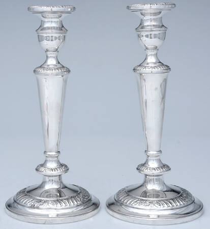 480 (Sterling, Hollowware) Pair of Weighted Candlesticks
