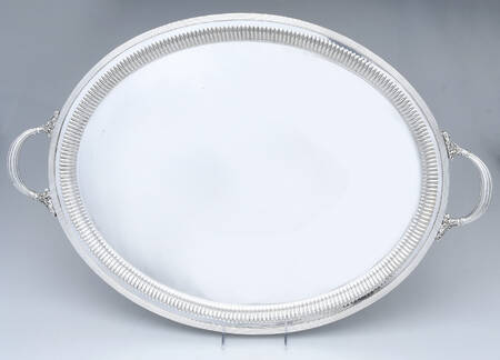 Silverplate Hollowware Footed Silverplate Waiter Tray