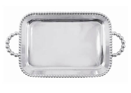 String of Pearls (Aluminum, Hollowware) 21" Rectangular Handled Tray