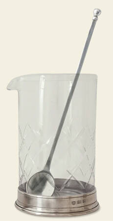 Pewter Hollowware Martini Pitcher W/Stirrer