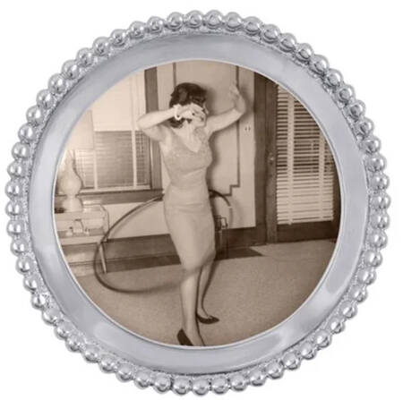 Beaded 5" Round Picture Frame