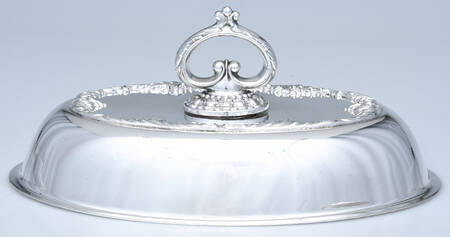 King Edward (Silverplate, Hollowware) 11" Oval Divided Vegetable (Top)