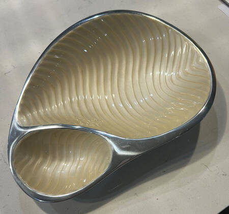 Earth-Cornsilk (Alloy, Hollowware) 14" Shrimp and Sauce Bowl
