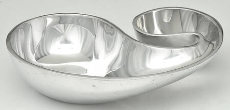 Morphik (Alloy, Hollowware) 1 Piece Chip & Dip by Nambe