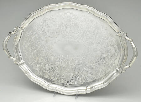 Chippendale (Silverplate, 1919, Hollowwaree) Large Footed Waiter Tray
