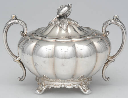 Old English Melon (Silverplate, Hollowware) Sugar Bowl & Lid