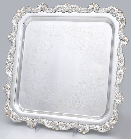 Old English (Silverplate, Hollowware) 12" Square Tray