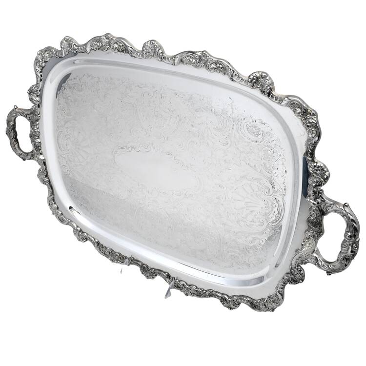Old English (Silverplate, Hollowware) Medium Footed Waiter Tray