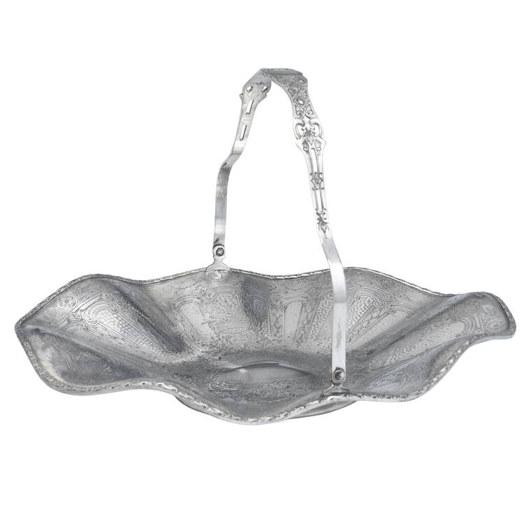 Silverplate Hollowware 9" Handled Basket