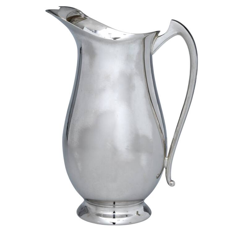 Silverplate Hollowware Plated Water Pitcher with Ice Lip