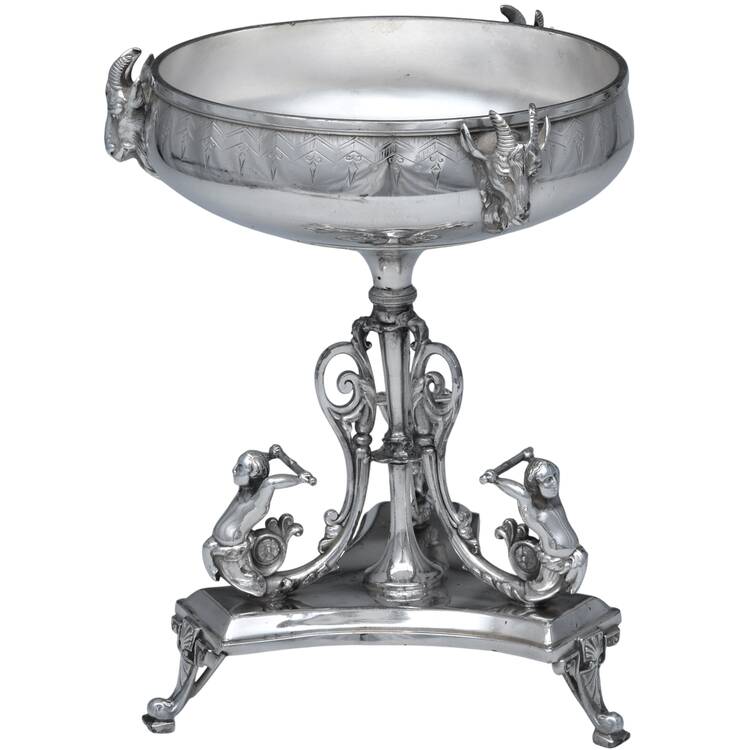 Silverplate Hollowware Silverplate Fruit Stand Centerpiece
