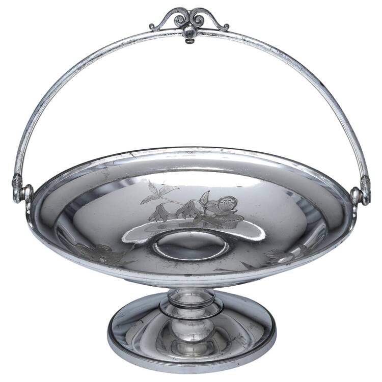 Silverplate Hollowware Footed Handled Cake Basket
