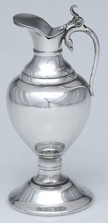 Pewter Hollowware Syrup Pitcher with Hinged Lid