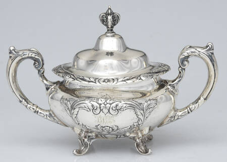 Burgundy (Sterling, Hollowware)  Sugar Bowl & Lid