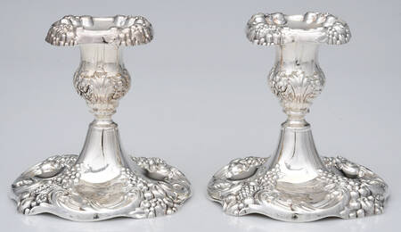 King Francis (Silverplate, Hollowware) Pair of 5" Console Candleholders